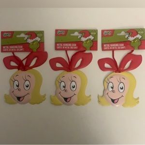 Christmas The Grinch Dr Seuss. Cindy Lou Who Metal hanging Sign.